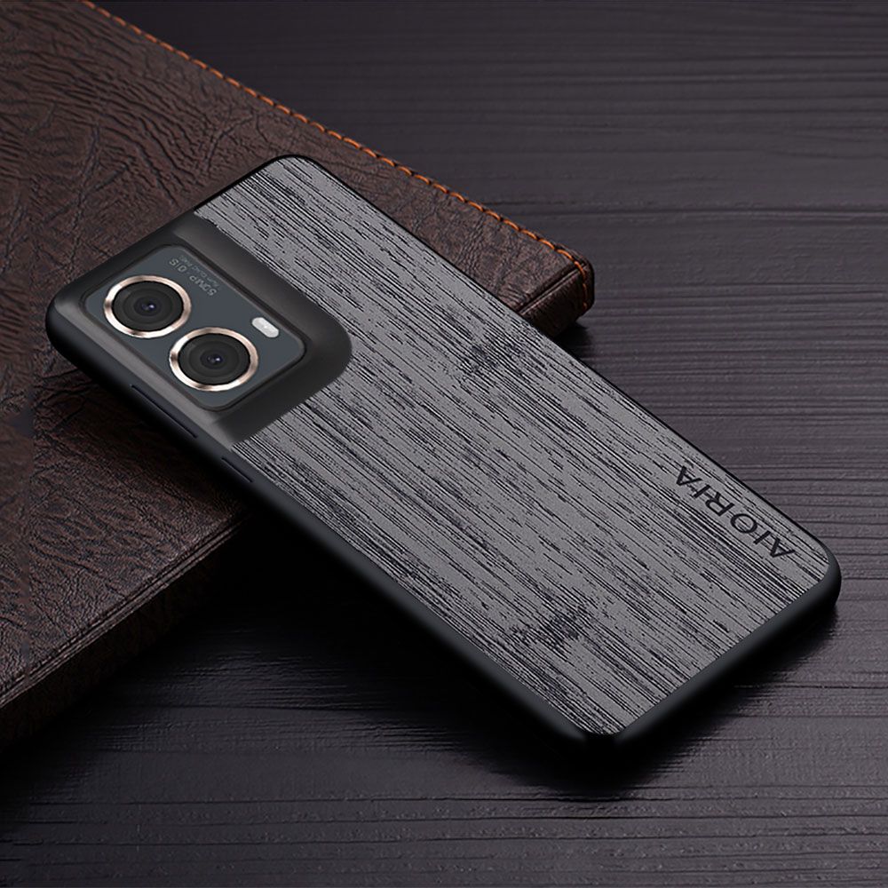 Made Of Bamboo Leather Phone Case for Motorola Moto G85 Soft TPU Around The Edge Hard PC At The Back 3in1 material