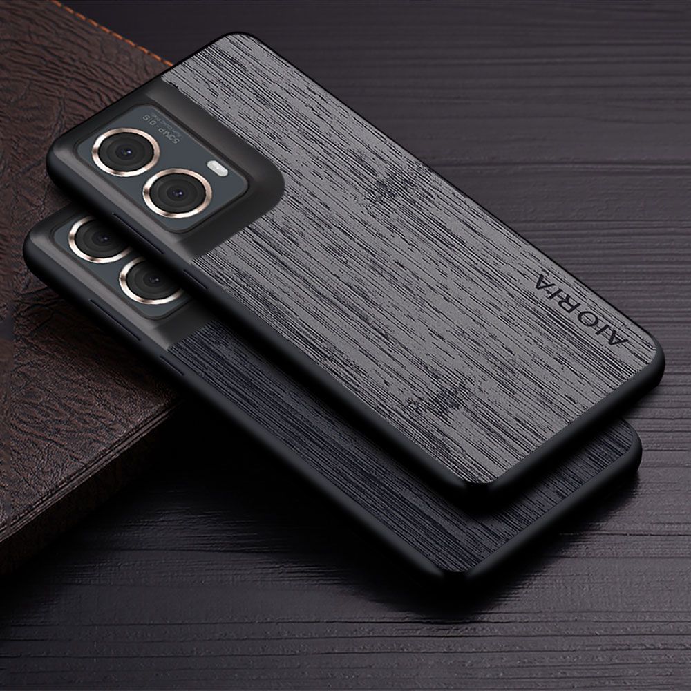 Made Of Bamboo Leather Phone Case for Motorola Moto G85 Soft TPU Around The Edge Hard PC At The Back 3in1 material
