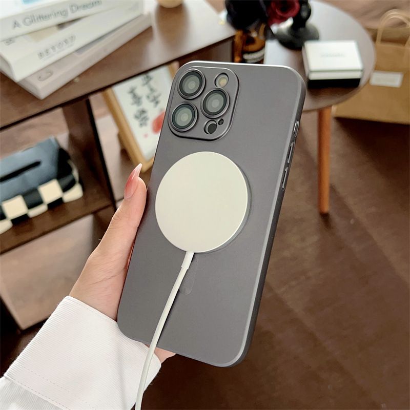 Iphone 16 15 14 13 12 11 Pro Max Magnetic Phone Case [Compatible with MagSafe] Soft Silicone Buffer Metallic Gloss Smooth Shockproof Scratch resistant Phone Case