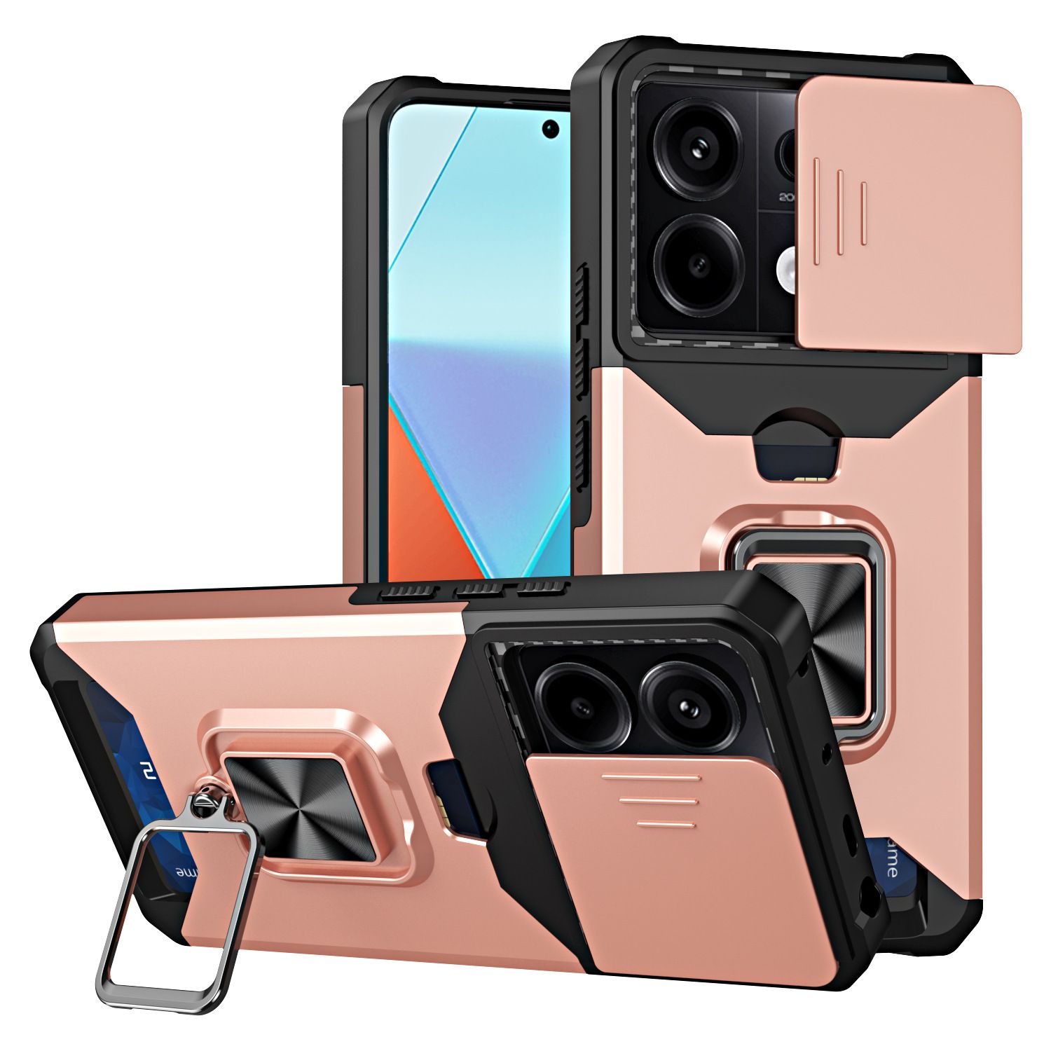 Slide Anti-Scratch Camera Lens Cover for Redmi 14C 13C A3X A4 Note 13 Pro Plus 5G 4G Note 12 11 Pro Poco C75 C65 C61 X6 X5 Pro Anti-Fall Drop Protection Cover