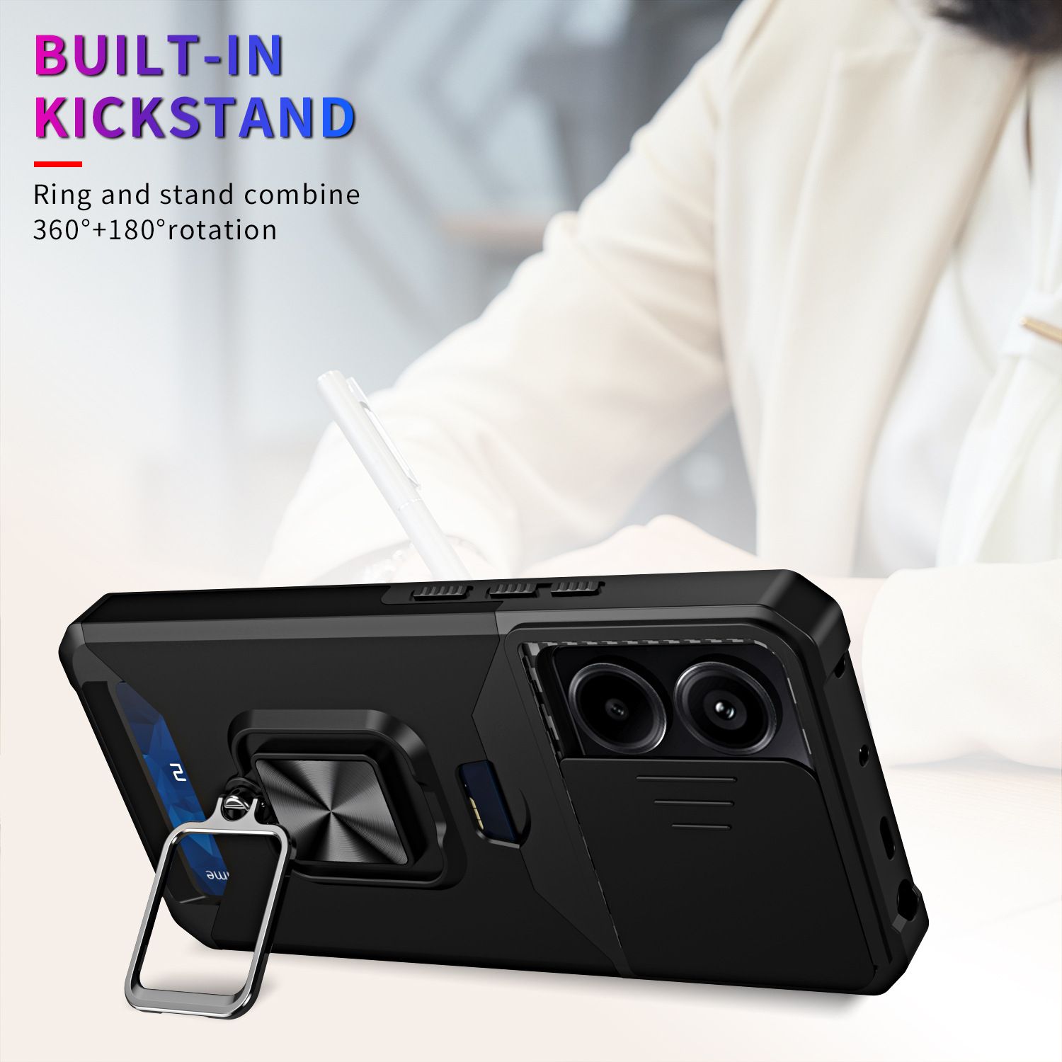 Slide Anti-Scratch Camera Lens Cover for Redmi 14C 13C A3X A4 Note 13 Pro Plus 5G 4G Note 12 11 Pro Poco C75 C65 C61 X6 X5 Pro Anti-Fall Drop Protection Cover