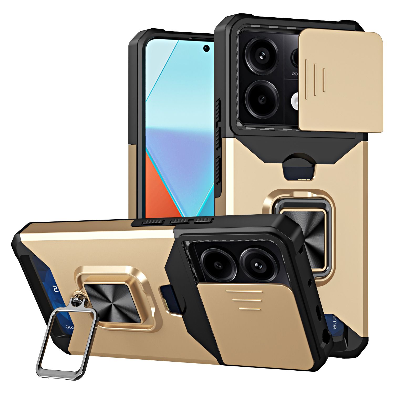 Slide Anti-Scratch Camera Lens Cover for Redmi 14C 13C A3X A4 Note 13 Pro Plus 5G 4G Note 12 11 Pro Poco C75 C65 C61 X6 X5 Pro Anti-Fall Drop Protection Cover