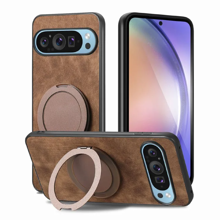 Compatible for Google Pixel 9 Pro XL,Pixel 8A 7A 6A,Pixel 8 7 6 Pro Hard PC Shockproo Bumper Protective Cover with Ring Stand