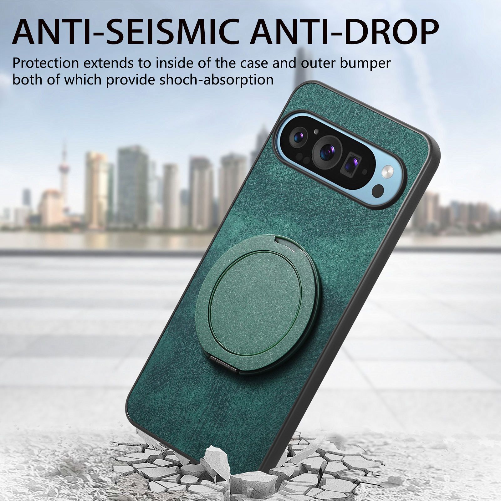 Compatible for Google Pixel 9 Pro XL,Pixel 8A 7A 6A,Pixel 8 7 6 Pro Hard PC Shockproo Bumper Protective Cover with Ring Stand