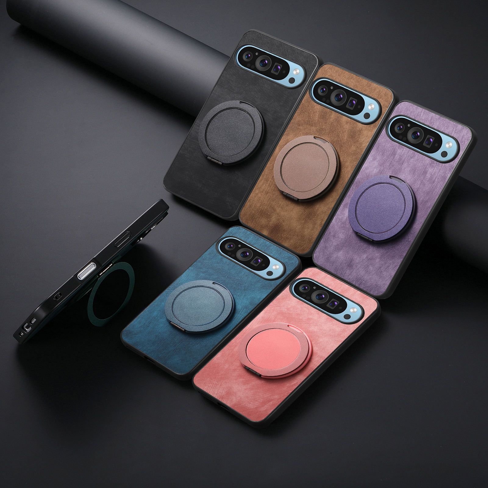 Compatible for Google Pixel 9 Pro XL,Pixel 8A 7A 6A,Pixel 8 7 6 Pro Hard PC Shockproo Bumper Protective Cover with Ring Stand
