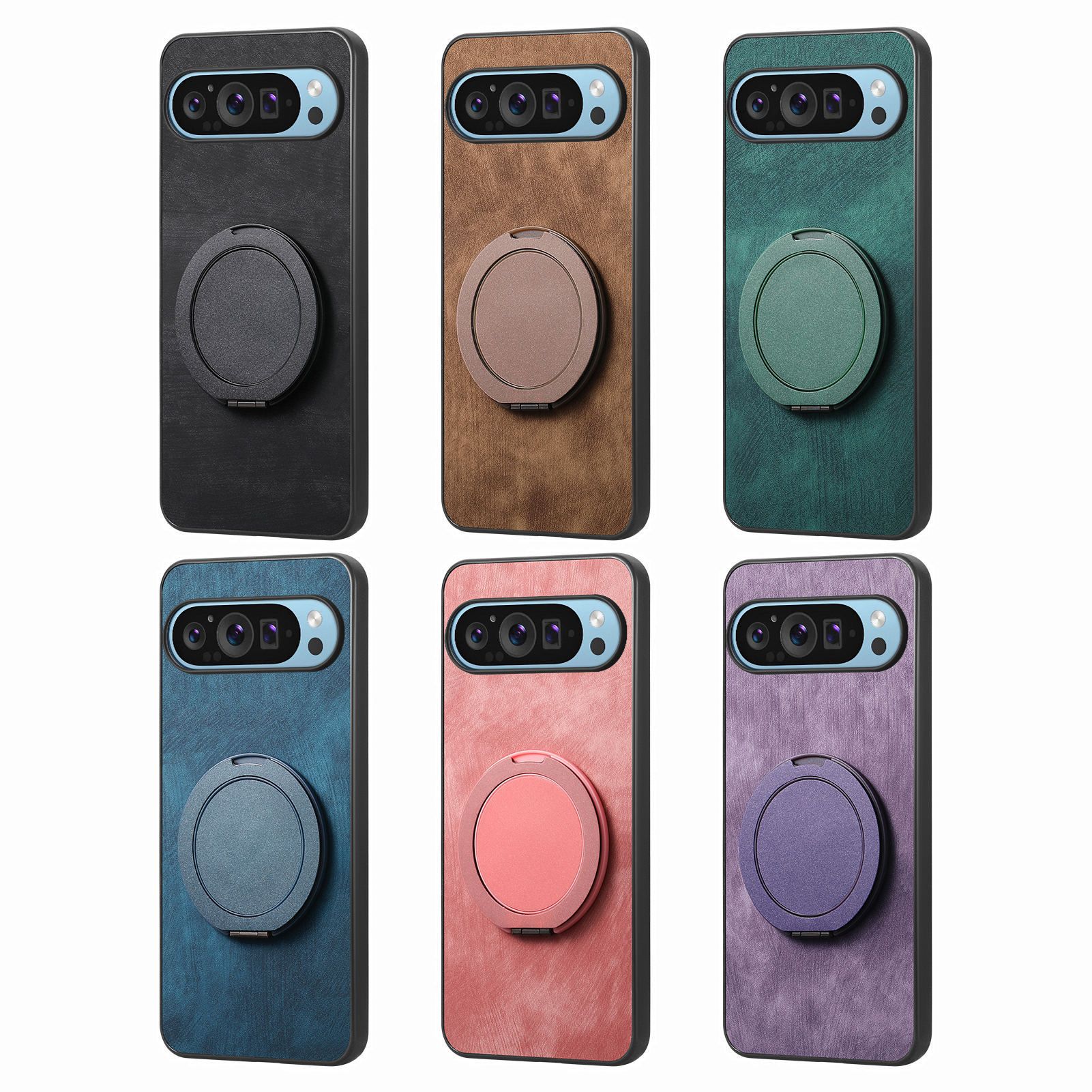 Compatible for Google Pixel 9 Pro XL,Pixel 8A 7A 6A,Pixel 8 7 6 Pro Hard PC Shockproo Bumper Protective Cover with Ring Stand