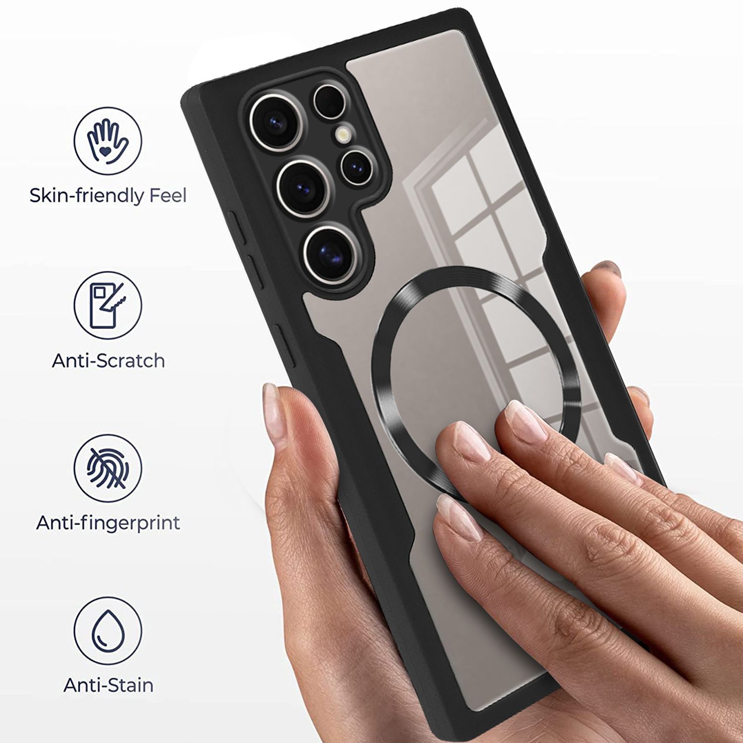 Magnetic Case for Samsung Galaxy A56 A36 A26 A16 S25 Ultra S24 FE S23 Plus S22 S21 FE Compatible with Magsafe,Full Body Rugged CaseBuilt-in Screen Protector Anti-Shock Case