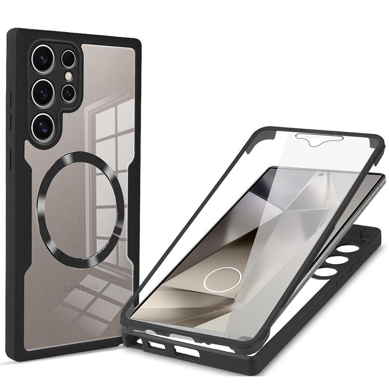 Magnetic Case for Samsung Galaxy A56 A36 A26 A16 S25 Ultra S24 FE S23 Plus S22 S21 FE Compatible with Magsafe,Full Body Rugged CaseBuilt-in Screen Protector Anti-Shock Case