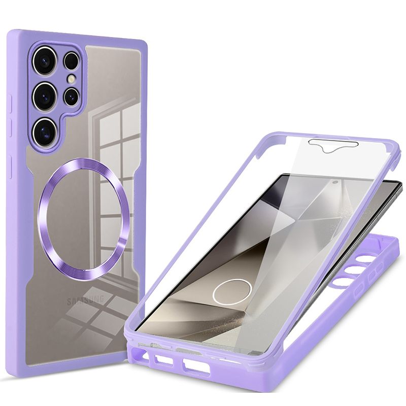 Magnetic Case for Samsung Galaxy A56 A36 A26 A16 S25 Ultra S24 FE S23 Plus S22 S21 FE Compatible with Magsafe,Full Body Rugged CaseBuilt-in Screen Protector Anti-Shock Case