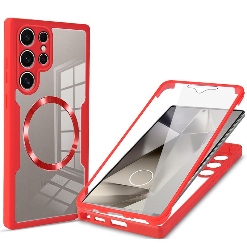 Magnetic Case for Samsung Galaxy A56 A36 A26 A16 S25 Ultra S24 FE S23 Plus S22 S21 FE Compatible with Magsafe,Full Body Rugged CaseBuilt-in Screen Protector Anti-Shock Case