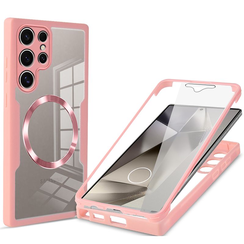 Magnetic Case for Samsung Galaxy A56 A36 A26 A16 S25 Ultra S24 FE S23 Plus S22 S21 FE Compatible with Magsafe,Full Body Rugged CaseBuilt-in Screen Protector Anti-Shock Case