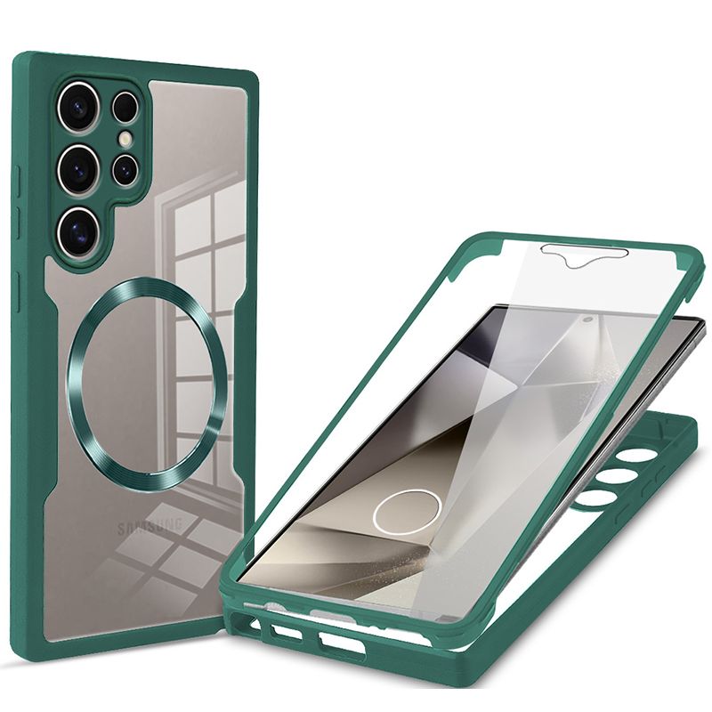 Magnetic Case for Samsung Galaxy A56 A36 A26 A16 S25 Ultra S24 FE S23 Plus S22 S21 FE Compatible with Magsafe,Full Body Rugged CaseBuilt-in Screen Protector Anti-Shock Case