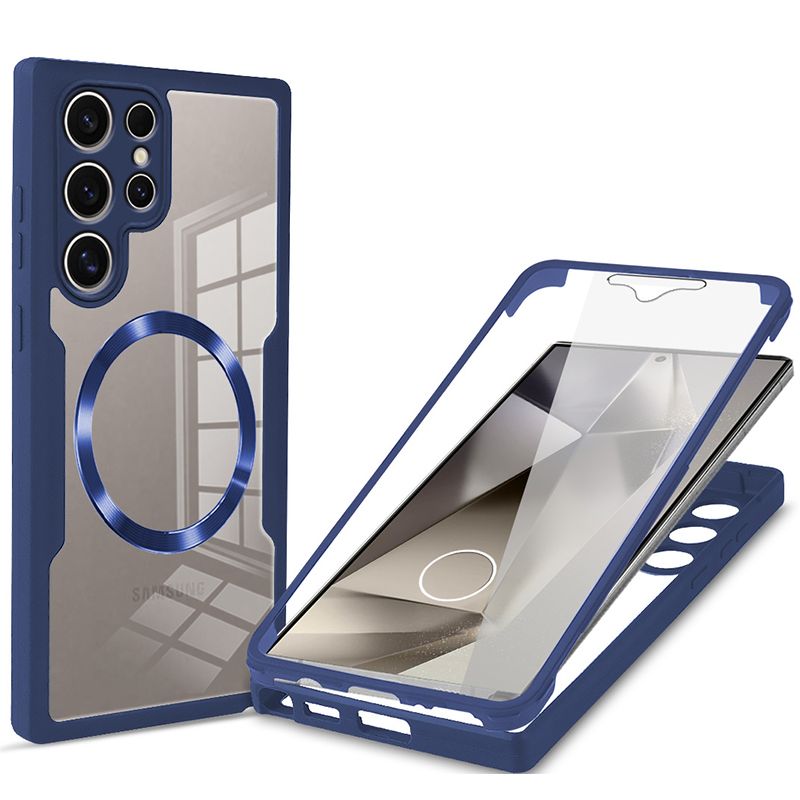 Magnetic Case for Samsung Galaxy A56 A36 A26 A16 S25 Ultra S24 FE S23 Plus S22 S21 FE Compatible with Magsafe,Full Body Rugged CaseBuilt-in Screen Protector Anti-Shock Case