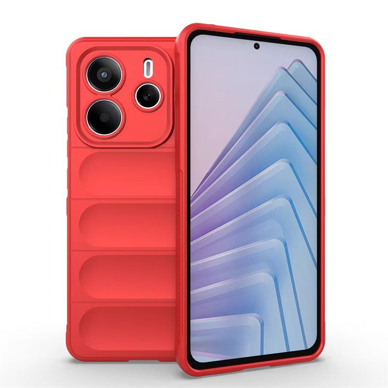 Cover For Xiaomi Redmi Note 14 4G Skin Feeling Air Sac Silicone Non Slip Anti Fall Protective Phone Case