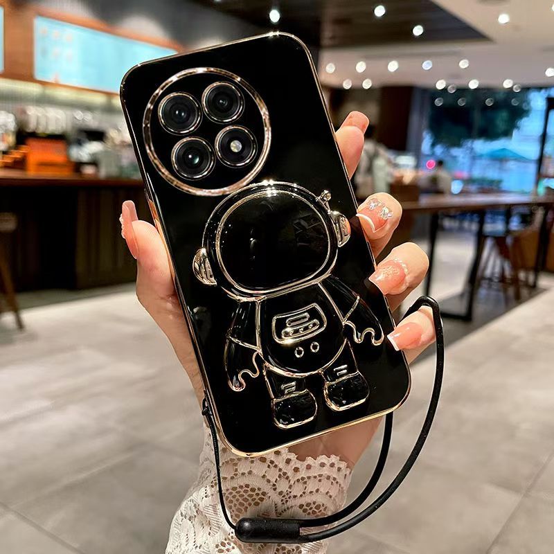 Luxury Astronaut Phone Case For OnePlus 13 13R 12 12R 11 11R Shockproof Silicone Kickstand Cover