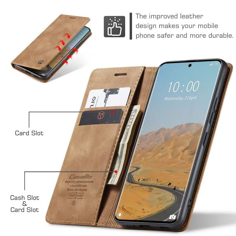 CaseMe Leather Phone Case Flip Cover for Xiaomi Redmi Note 14 Pro 14 Pro+ Plus 14 Shockproof Protection Stand Holder Magnetic PU Leather Case