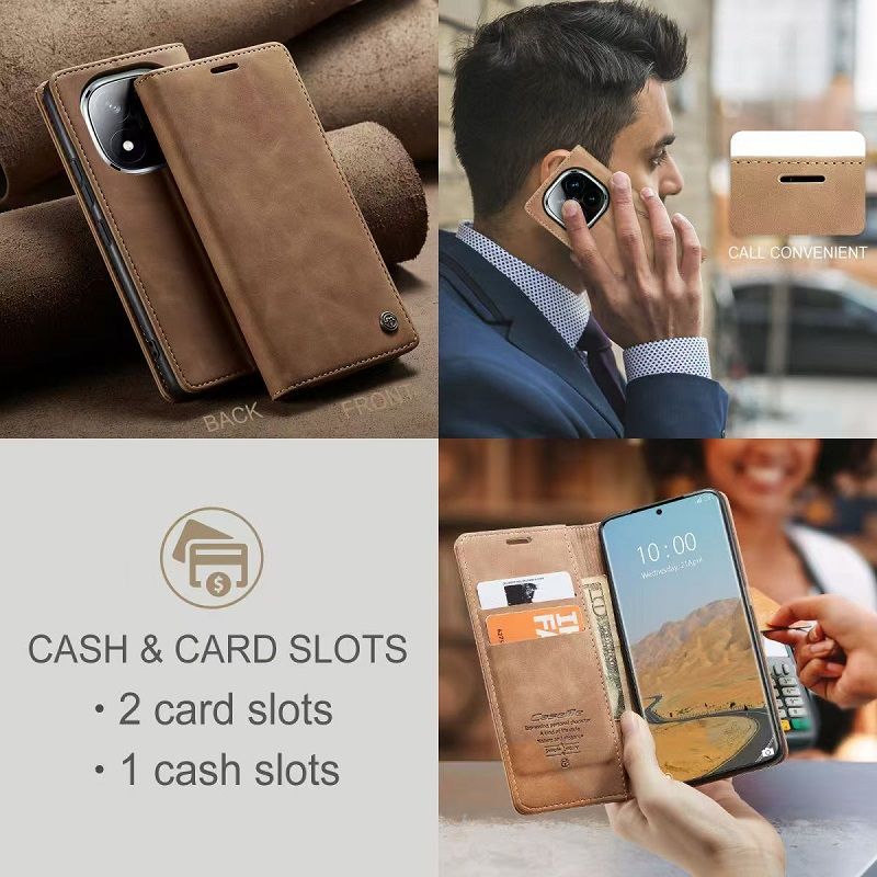 CaseMe Leather Phone Case Flip Cover for Xiaomi Redmi Note 14 Pro 14 Pro+ Plus 14 Shockproof Protection Stand Holder Magnetic PU Leather Case
