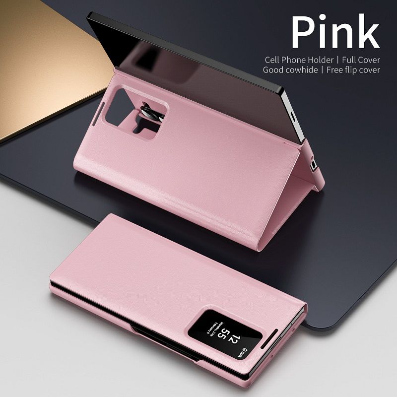 Smart Window Leather Flip Cover For Samsung Galaxy Z Fold 7/6/5/4/3 Shockproof Protection Stand Holder Magnetic Leather Protective Cover