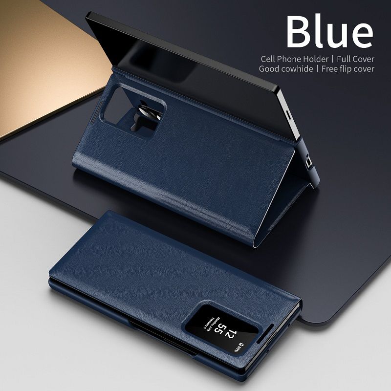 Smart Window Leather Flip Cover For Samsung Galaxy Z Fold 7/6/5/4/3 Shockproof Protection Stand Holder Magnetic Leather Protective Cover