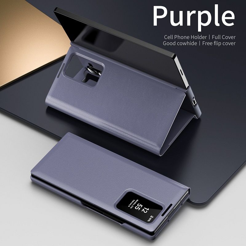 Smart Window Leather Flip Cover For Samsung Galaxy Z Fold 7/6/5/4/3 Shockproof Protection Stand Holder Magnetic Leather Protective Cover
