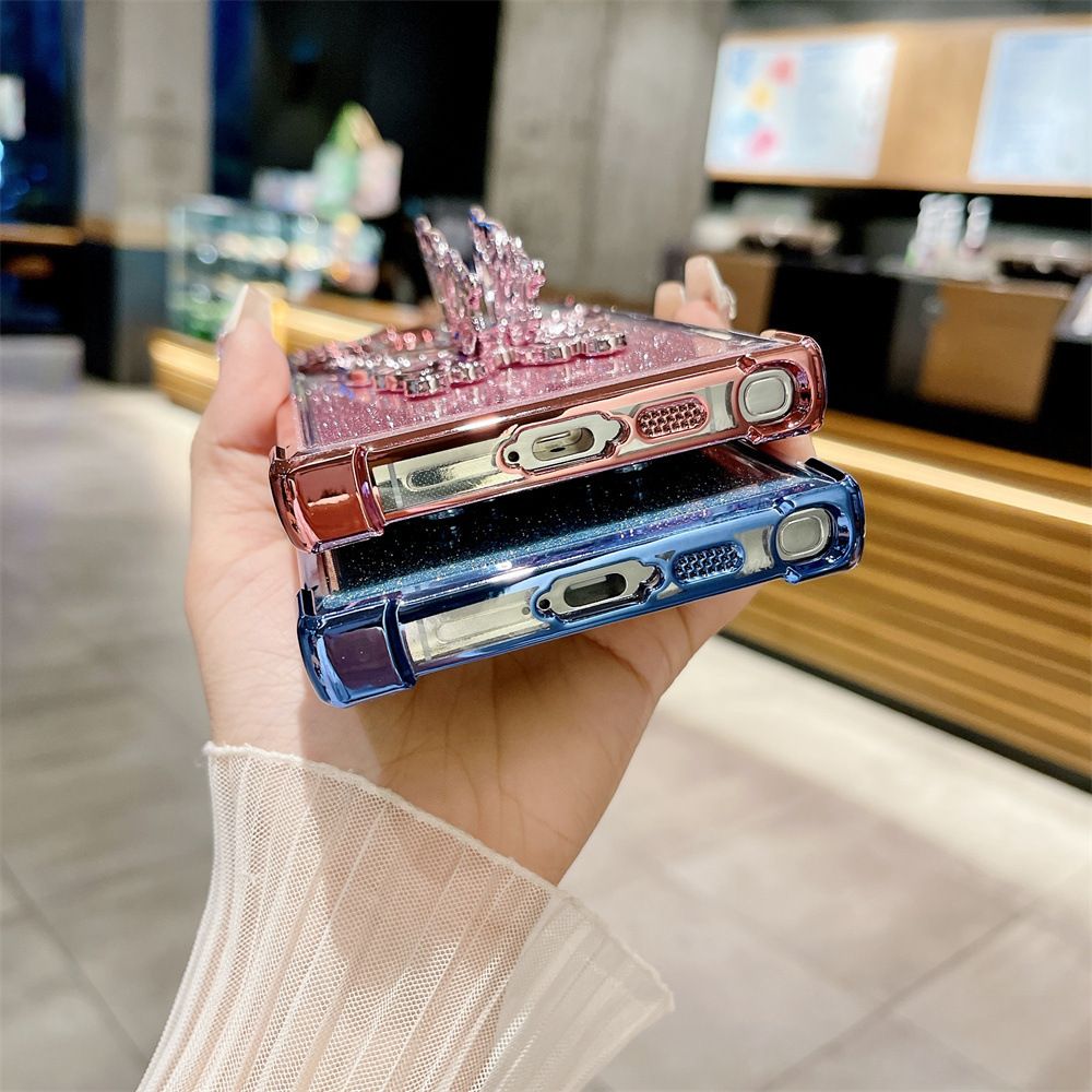 Cover for Samsung Galaxy S25 Ultra S25 Plus S24 FE S23 FE S23 Plus S22 Plus Note 20 Ultra 20 Glitter Powder Electroplating Butterfly Bracket Anti Drop Soft Phone Case