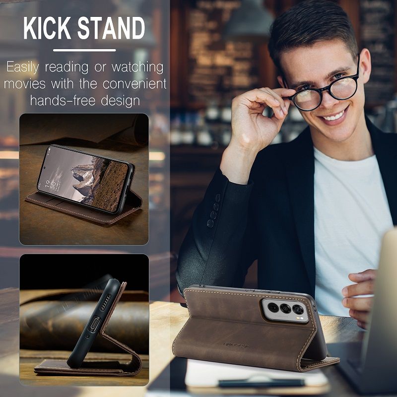 CaseMe Leather Phone Case Flip Cover for OPPO Reno 13F 13 12 Pro 12F 10 Pro 8T 8 7 8z 7z 8 Lite A78 A57s A77s A96 A76 Realme C55 10 Pro+ Shockproof Protection Stand Holder Magnetic PU Leather Case