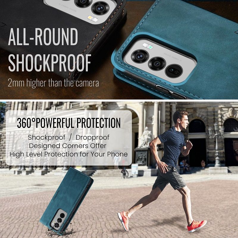 CaseMe Leather Phone Case Flip Cover for OPPO Reno 13F 13 12 Pro 12F 10 Pro 8T 8 7 8z 7z 8 Lite A78 A57s A77s A96 A76 Realme C55 10 Pro+ Shockproof Protection Stand Holder Magnetic PU Leather Case