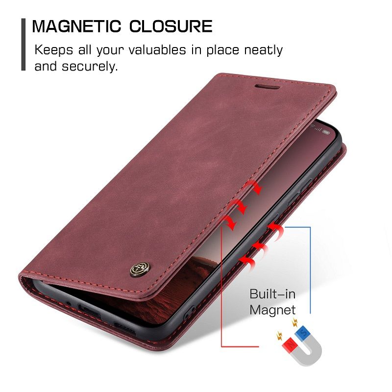CaseMe Leather Phone Case Flip Cover for OPPO Reno 13F 13 12 Pro 12F 10 Pro 8T 8 7 8z 7z 8 Lite A78 A57s A77s A96 A76 Realme C55 10 Pro+ Shockproof Protection Stand Holder Magnetic PU Leather Case