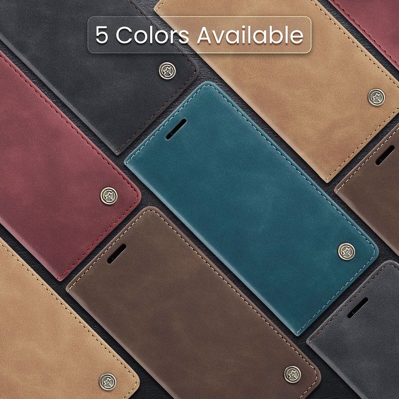 CaseMe Leather Phone Case Flip Cover for OPPO Reno 13F 13 12 Pro 12F 10 Pro 8T 8 7 8z 7z 8 Lite A78 A57s A77s A96 A76 Realme C55 10 Pro+ Shockproof Protection Stand Holder Magnetic PU Leather Case