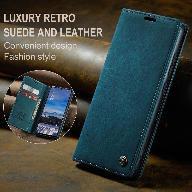 CaseMe Leather Phone Case Flip Cover for OPPO Reno 13F 13 12 Pro 12F 10 Pro 8T 8 7 8z 7z 8 Lite A78 A57s A77s A96 A76 Realme C55 10 Pro+ Shockproof Protection Stand Holder Magnetic PU Leather Case