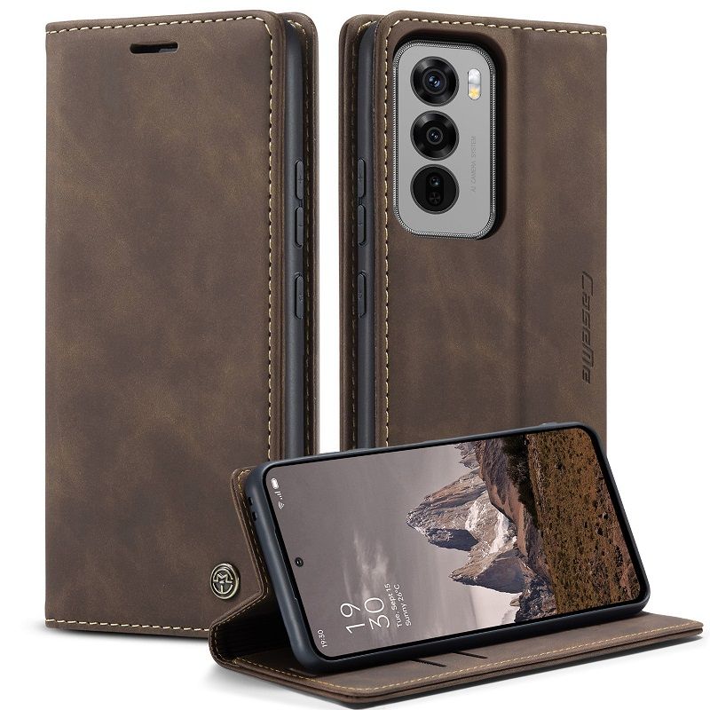 CaseMe Leather Phone Case Flip Cover for OPPO Reno 13F 13 12 Pro 12F 10 Pro 8T 8 7 8z 7z 8 Lite A78 A57s A77s A96 A76 Realme C55 10 Pro+ Shockproof Protection Stand Holder Magnetic PU Leather Case