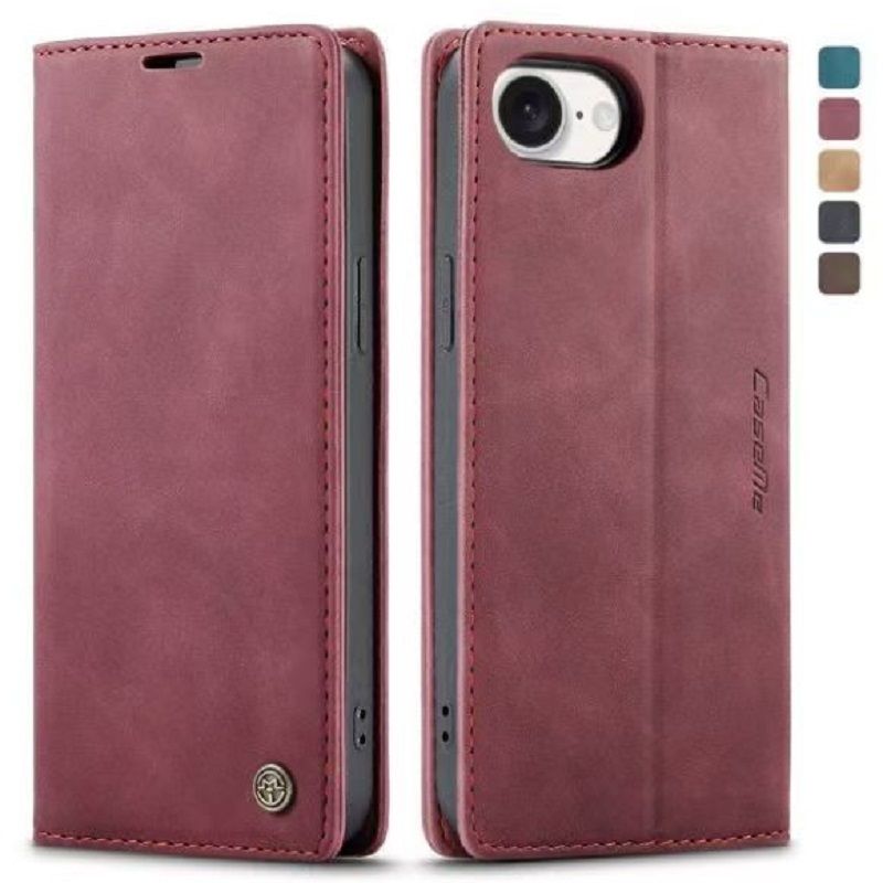 CaseMe Leather Phone Case Flip Cover for iPhone 16e SE4 16 Plus 16 Pro Max 15 Plus 14 Plus Shockproof Protection Stand Holder Magnetic PU Leather Case