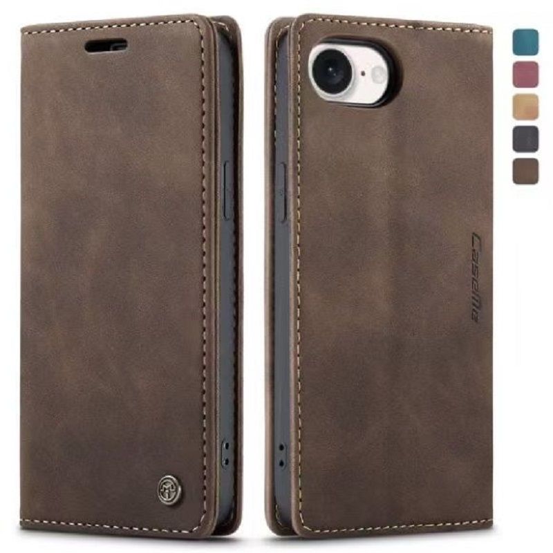 CaseMe Leather Phone Case Flip Cover for iPhone 16e SE4 16 Plus 16 Pro Max 15 Plus 14 Plus Shockproof Protection Stand Holder Magnetic PU Leather Case