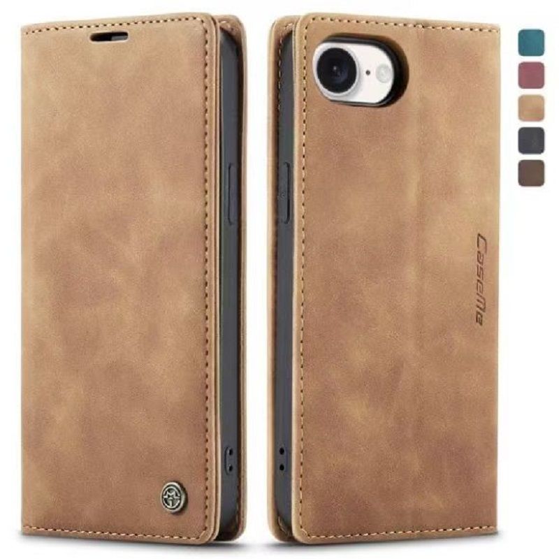 CaseMe Leather Phone Case Flip Cover for iPhone 16e SE4 16 Plus 16 Pro Max 15 Plus 14 Plus Shockproof Protection Stand Holder Magnetic PU Leather Case