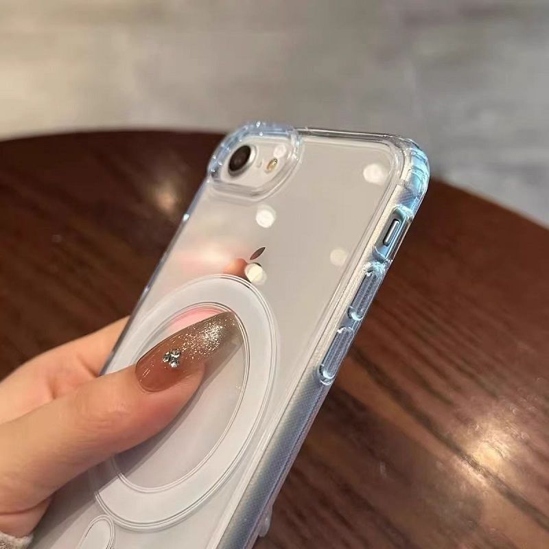 Crystal Magnetic Cover For iPhone 16e SE4 16 Pro Max 16 Plus 15 Plus 14 Plus 13 Mini 12 Mini 11 Pro Max XS Max XR X SE2 SE3 8 7 Plus Shockproof Bumper Drop Protection Case