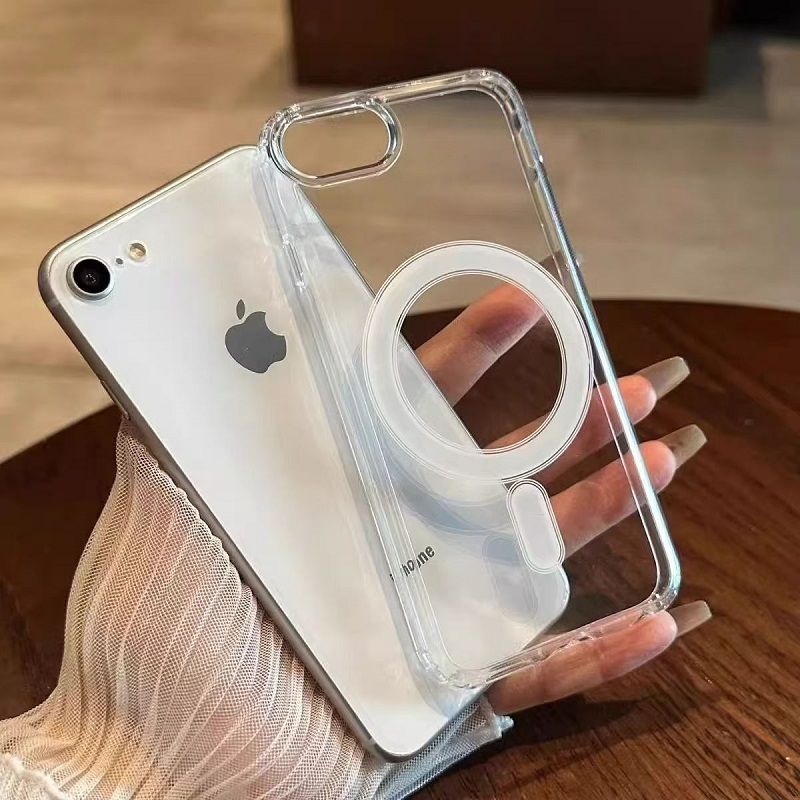 Crystal Magnetic Cover For iPhone 16e SE4 16 Pro Max 16 Plus 15 Plus 14 Plus 13 Mini 12 Mini 11 Pro Max XS Max XR X SE2 SE3 8 7 Plus Shockproof Bumper Drop Protection Case