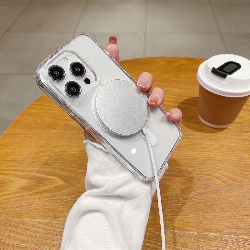 Crystal Magnetic Cover For iPhone 16e SE4 16 Pro Max 16 Plus 15 Plus 14 Plus 13 Mini 12 Mini 11 Pro Max XS Max XR X SE2 SE3 8 7 Plus Shockproof Bumper Drop Protection Case