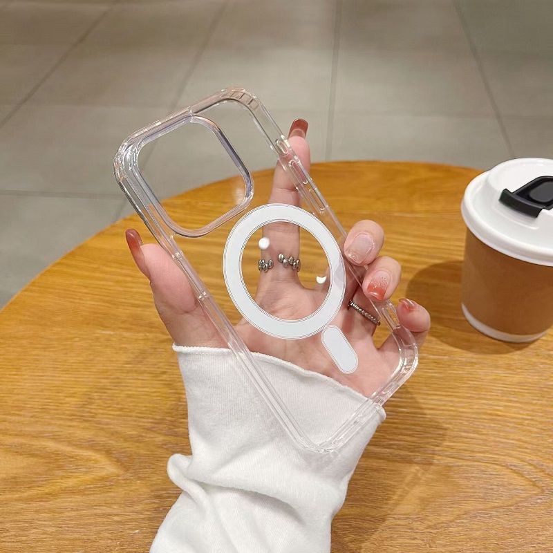 Crystal Magnetic Cover For iPhone 16e SE4 16 Pro Max 16 Plus 15 Plus 14 Plus 13 Mini 12 Mini 11 Pro Max XS Max XR X SE2 SE3 8 7 Plus Shockproof Bumper Drop Protection Case