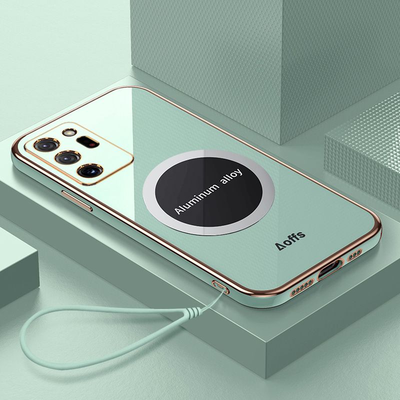 Phone Case for Samsung Galaxy Note 20 Ultra Note 10 Plus 10 Lite 9 8 Shockproof Bumper 6D Straight Edge Plating Magnetic Silicone Cover