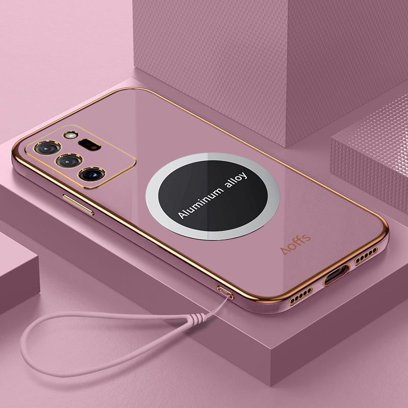 Phone Case for Samsung Galaxy Note 20 Ultra Note 10 Plus 10 Lite 9 8 Shockproof Bumper 6D Straight Edge Plating Magnetic Silicone Cover