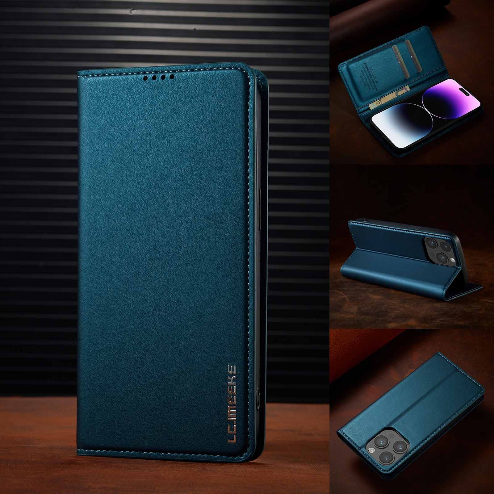 LC.imeeke - Flip Cover for Redmi Note 14 4G 13 12 11 Pro 4G 14 Pro+ Plus 5G Magnetic [Flip Vintage] Wallet Shockproof Durable Retro Business Leather Cover