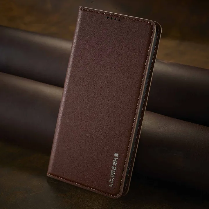LC.imeeke - Flip Cover for Redmi Note 14 4G 13 12 11 Pro 4G 14 Pro+ Plus 5G Magnetic [Flip Vintage] Wallet Shockproof Durable Retro Business Leather Cover