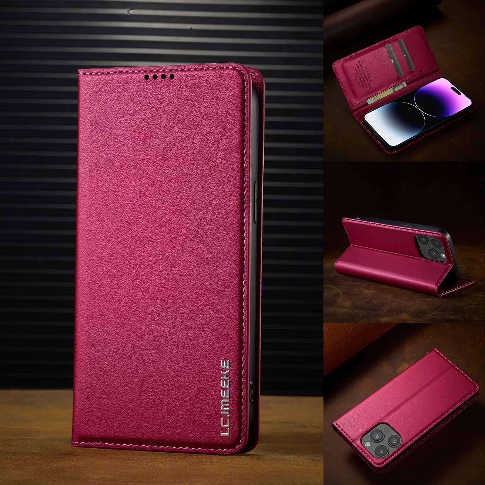 LC.imeeke - Flip Cover for Redmi Note 14 4G 13 12 11 Pro 4G 14 Pro+ Plus 5G Magnetic [Flip Vintage] Wallet Shockproof Durable Retro Business Leather Cover