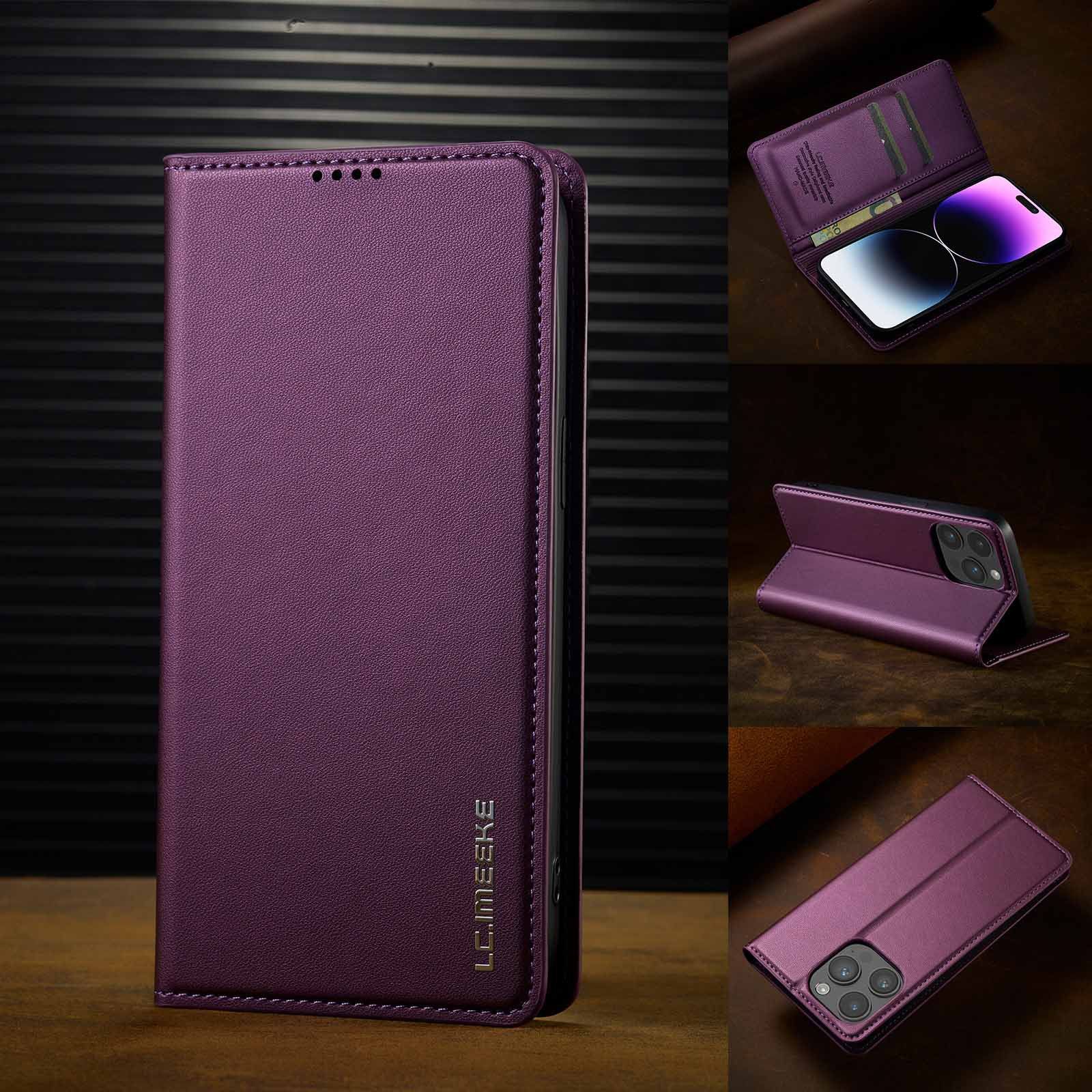 LC.imeeke - Flip Cover for Redmi Note 14 4G 13 12 11 Pro 4G 14 Pro+ Plus 5G Magnetic [Flip Vintage] Wallet Shockproof Durable Retro Business Leather Cover