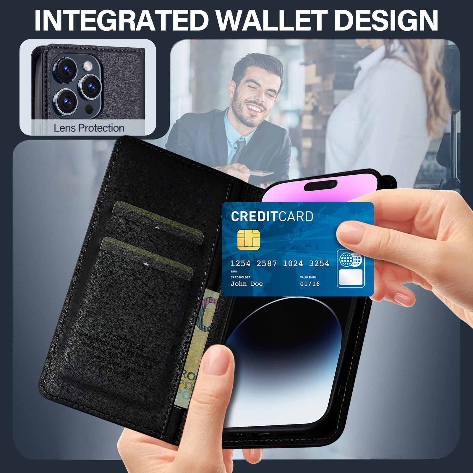 LC.imeeke - Flip Cover for Redmi Note 14 4G 13 12 11 Pro 4G 14 Pro+ Plus 5G Magnetic [Flip Vintage] Wallet Shockproof Durable Retro Business Leather Cover