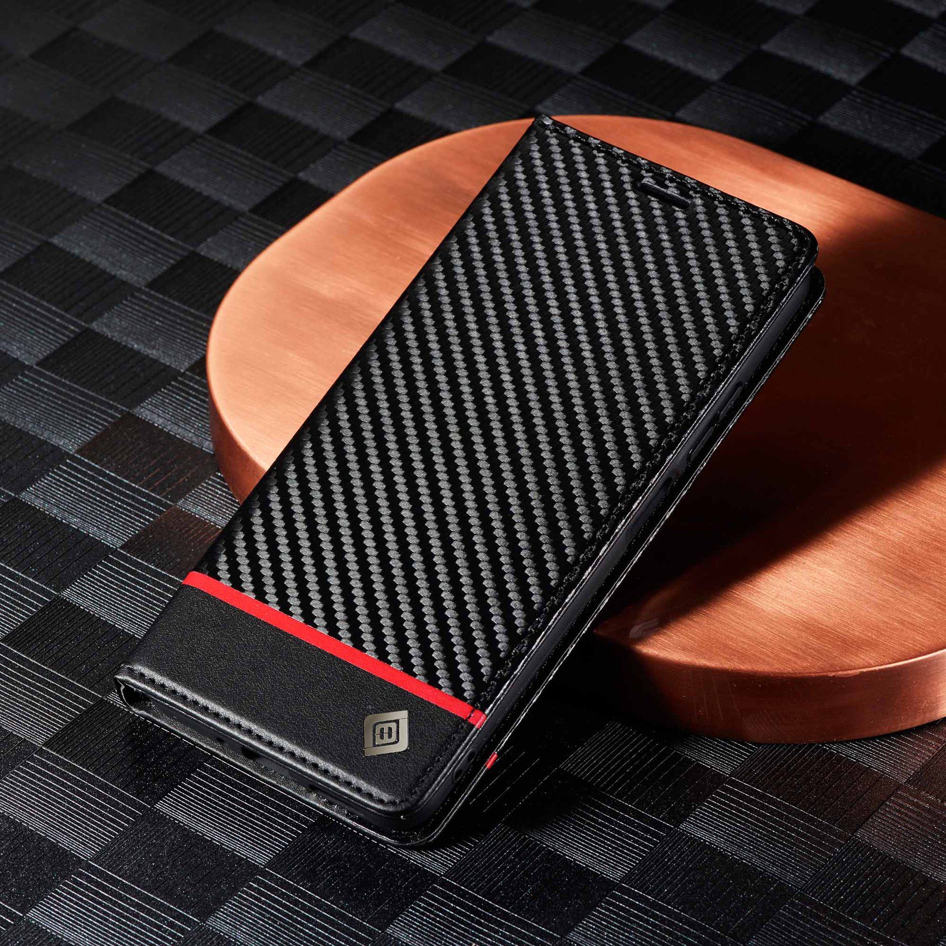 Flip Cover for Redmi Note 14 4G Note 14 Pro 4G 13 Pro Plus 14C 13C Carbon Fiber Pattern Wallet Shockproof Durable Cover