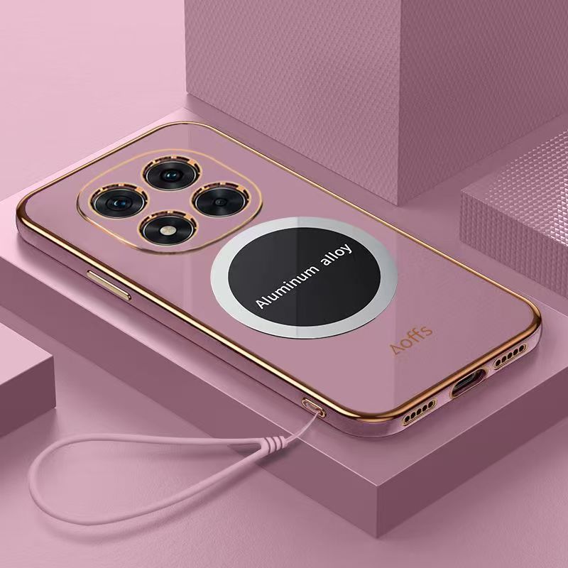 Phone Case for Xiaomi Redmi Note 14 Pro 14 Pro+ Plus 14 13 Pro+ 13R 13 Pro 12 Pro 11 Pro 11s 10s 10 Pro Shockproof Bumper 6D Straight Edge Plating Magnetic Silicone Cover