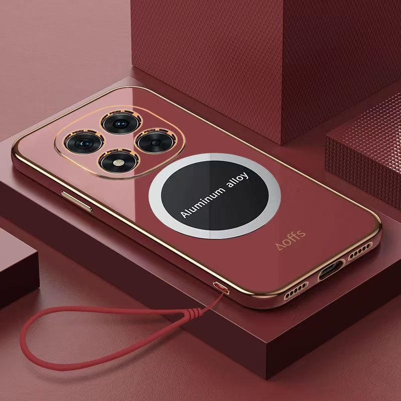 Phone Case for Xiaomi Redmi Note 14 Pro 14 Pro+ Plus 14 13 Pro+ 13R 13 Pro 12 Pro 11 Pro 11s 10s 10 Pro Shockproof Bumper 6D Straight Edge Plating Magnetic Silicone Cover