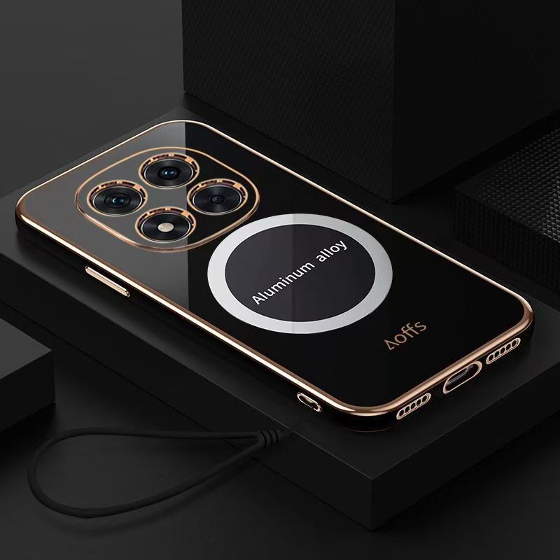 Phone Case for Xiaomi Redmi Note 14 Pro 14 Pro+ Plus 14 13 Pro+ 13R 13 Pro 12 Pro 11 Pro 11s 10s 10 Pro Shockproof Bumper 6D Straight Edge Plating Magnetic Silicone Cover