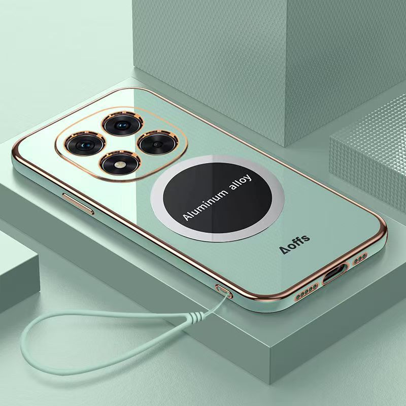 Phone Case for Xiaomi Redmi Note 14 Pro 14 Pro+ Plus 14 13 Pro+ 13R 13 Pro 12 Pro 11 Pro 11s 10s 10 Pro Shockproof Bumper 6D Straight Edge Plating Magnetic Silicone Cover